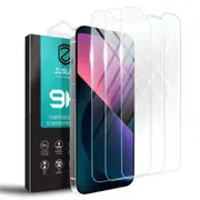 [3 Pack] ZUSLAB iPhone 13 Tempered Glass Screen Protector Film for Apple (2021) - Clear
