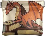 [YXYZRMY] PU Leather Squeeze Coin Purse Orange Dragon Books, Coin Pouch Change Holder for Women Men, Mini Portable Cosmetic Bags for Women, Multi-colored, one size, Multi-style, Multi-colored, one size