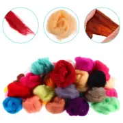 40pcs Colorful Wool Fibre Yarn Roving Roving Wool Felt Wet Felting Accessories