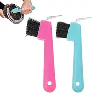Pack of 2 Hoof Picks, Horse Head, Hoof Picks for Horses, with Brush, 2-in-1 Hoof Scraper, Horse Care Accessories for Clean Hooves for Hoof Care, Random Colour