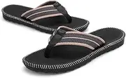[Generic] Men's ls Flip-Flop Slipper Shoes A i-Slip EVA Flip Flops Flat Shoes with Comfortable Footbed for Indoor Home B Sea
