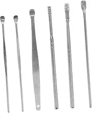 Yardenfun 6pcs Spiral Ear Wax Remover Set Durable Stainless Steel Ear Cleaning Tools with Storage Box for Home Use