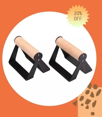 Wooden Parallettes Low 20cm - Durable Short Handstand Bars for Gymnastics Pushup