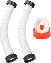 2PCS Flexible Water Pool Hose Set for Filter Pump and Saltwater Systems(White)