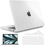 May Chen Case for M4 MacBook Pro 14 Inch 2021-2024 A3112 A3401 A3185, M3 A2918 M2 A2779 M1 A2442 Pro Max Chip, Plastic Hard Shell With Keyboard Cover, Clear Glitter Sparkle