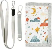 [Yoogain] Cartoon Clouds Moon Star Rainbow Cute pocket wallets for travel pop pocket wallets with lanyard, cartoon clouds moon star rainbow cute, 1 size, Fashion