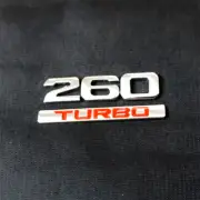 1 Set 260 TURBO Chrome Red Metal Emblem Sticker Badge Decal Motorsports Power 3D (for: Peugeot)