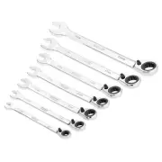 Draper 7 Pc Metric Reversible Ratcheting Combination Spanner Set 51179