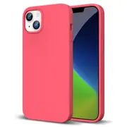 ZUSLAB iPhone 14 Plus Case Liquid Silicone Anti-Scratch Gel Rubber Shockproof Protective Cover with Soft Microfiber Lining for Apple (2022) - Red