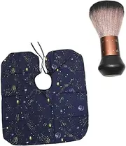 LIFKOME 2Pcs Hairdressing Cape Set Sky Pattern Hair Cutting Apron Broken Hair Brush for Home Barber Shop Non Stick Static Durable for Boys