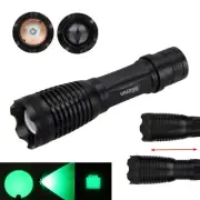 800Yards Hunting Green Light LED Flashlight Zoomable Torch Coyote Hog Varmint