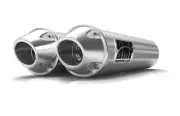 HMF Performance Brushed Dual Slip On Euro Cap Polaris RZR XP Turbo | 4