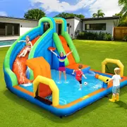 AirMyFun Kids Inflatable Pool Water Slide Cannon Splash Park Jumping Castle Outdoor Toys 427X374CM