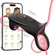 Vibrating Penis Sleeve Cock Vibrator, APP Couples Adult Sex Toys for Men Penis Extender with 9 Modes Vibrating Cock Ring for Penis & G Spot Pleasure, Elastic Penis Ring to Enlarge Prolong for Couples