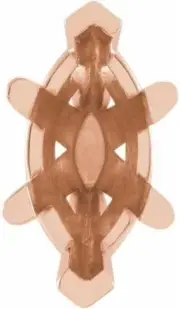 10K Rose Gold Unset Marquise 6-Prong V-End Peg Setting