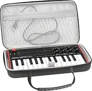 Musiin Premium Velvet Hardshell Keyboard Case for AKAI Professional MPK Mini MK3 MIDI Controller Cover (Grey)
