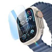 For Apple Watch Ultra, 49-mm Case, 9H Tempered Glass Screen Protector, Clear