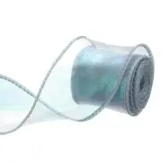 1.5 Inch 5 Yard Sheer Organza Ribbon Shimmer Chiffon Tulle Ribbons Green