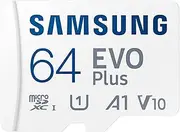 [Samsung] EVO Plus Gen2 64GB w/SD Adaptor Micro SDXC, Up-to 160MB/s, Expanded Storage for Gaming Devices, Android Tablets and Smart Phones, Memory Card
