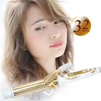 在飛比找momo購物網優惠-【日本CREATE ION】金色電捲棒 捲髮棒電棒 32mm