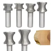Akylin's CNC 6PCS Convex Edge Oval Router Bit Set 1/2" Shank, Shallow Bullnos...