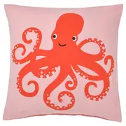 BLÅVINGAD cushion cover, octopus pattern/pink, 50x50 cm