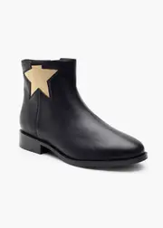 [Taking Shape] Taking Shape Orthotic Star Flat Ankle Boot Size 39 in Black / Gold, Leather - Women's Shoes Black / Gold