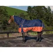 Caribu Alpine Detach-a-Neck Horse Rug 100g Navy Kumquat - 4.6FT / Navy/Kumquat