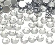 500 Clear Acrylic Flatback Round Rhinestone Gems 6mm FlatBacks No Hole