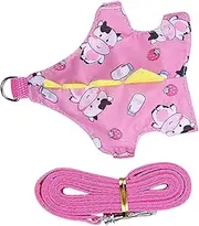 PERSELOSO 1 Set Adjustable Small Pet Leash Kit Harness for Guinea Pig Bunny Hamster Comfortable Traction Rope for Walking Small Animals Stylish Pet Supply