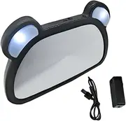 1Pc Safe LED Backseat Observation Mirror with Remote Control Rechargeable Rearview Mirror for Car Seat Wide View for Safe Monitoring