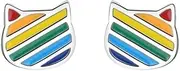 [Generic] Cute Rainbow Kitty Cat Tiny Stud Earrings for Women Cartilage Tragus Sensitive Ear Lovely Animal Hypoallergenic Piercing Post Dainty for Birthday