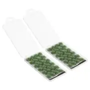 2 Sets/56Pcs Miniature Static Artificial Grass Tuft Terrain Model, White Green