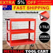 NEW Heavy Duty Tool Cart 3-Tier Parts Steel Trolley Mechanic Storage Organizer