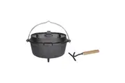 Esschert Design Dutch Oven 12" Camping Hiking Fire Pit Cookware 36.8cm Black