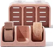 Kitsch Self-Draining Soap Dish for Shower - Recycled Plastic Holder for Shampoo, Conditioner & Body Wash Bars | Chic Shower Soap Holder for 3 Bars With Removable Suction Cups