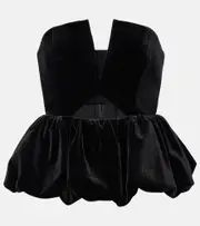 [Self-Portrait] Self-Portrait Cutout peplum velvet bandeau top AU 10 black