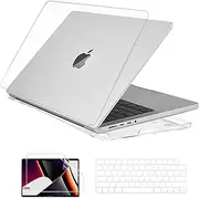 Compatible with MacBook Pro 16 inch A3403 A3186 M4 & A2991 M3 & A2780 (M2) 2023 & A2485 (M1) 2021, Slim Plastic Hard Shell Case & Keyboard Cover & HD Screen Protector - Crystal Clear