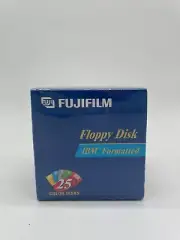 Fujifilm Box of 25 3.5" IBM Formatted 1.44MB Colored Floppy Disks NEW
