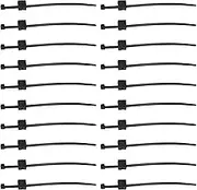 eMagTech 20Pcs 4.6 x 200 mm K2 PA66W Plastic Cable Ties with Edge Clip Nylon Cable Ties With Plug-In Option for Solar Mounting Clip and Photovoltaic