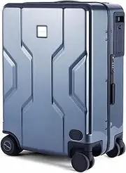 [sdneNest] Smart Motorized Rideable Carry-on Suitcase/Luggage,Portable Manned Rideable Suitcase,with Charging Port, Lock,Suitable for Adults, White (Light Gray)