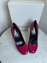 YSL Saint Laurent Pink Patent Leather TELLO VERN CE SOFT - IT 40/US 10 NIB