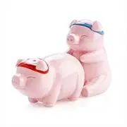 Rude Pigs Salt Pepper Set - Food Shaker - Metal - Blue, Red