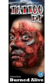 Burned Alive Halloween Temporary Tattoo FX Makeup