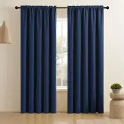 CUCRAF Navy Blue Blackout Curtains 108 inch Length 2 Panels Set, Rod Pocket R...