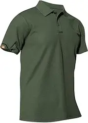 [UTWGN] Men's Short Sleeve Polo Shirt Quick-Dry Performance Tactical Golf Shirts Regular-fit Jersey Tennis Shirt