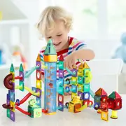 Traderight Kids 185PCS Magnetic Tiles Blocks Dinosaur STEM Building Toy Children Gift Play