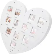 SWOOMEY 1Pc Creative Heart Shape Photo Frame Month Growth Record Keepsake Wall Hanging Ornament present for Parents Safe Durable Design for