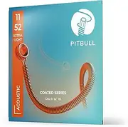 Pitbull Coated Series Acoustic Guitar Strings - Nano Polymer Coated, 3-5x More Durable, Warm & Balanced Tone, Fret-Friendly, Corrosion Resistant CAG (CAG 11-52 EL Extra Light)