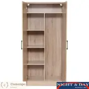 2 door 4 shelf Broom Multi Purpose Cupboard CONTEMPO RANGE sonoma oak